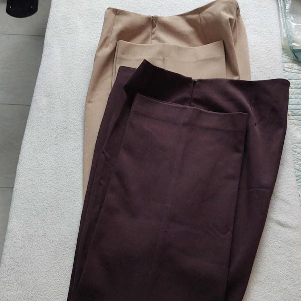 2 Liz Claiborne Michaela brown & kaiki pants size 8